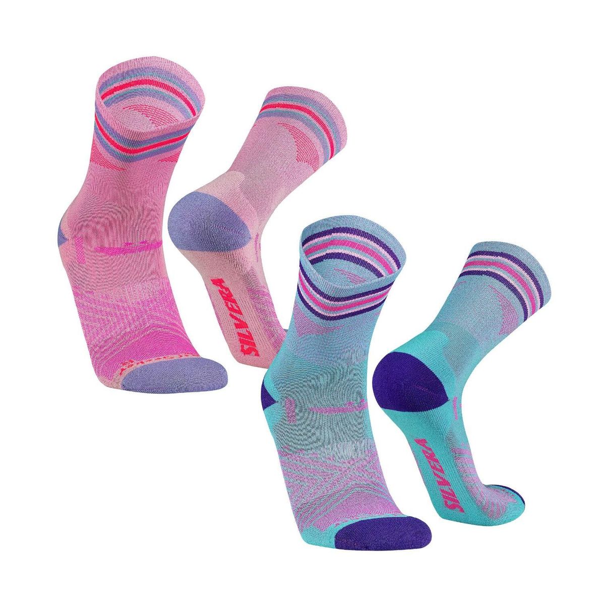 SILVERA NANOTECH - Medias deportivas de compresion trail running gym mujer hombre 2 Pack