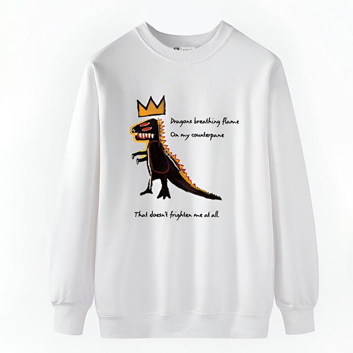 YANSUS - Polera Hombre Yansus Blanco Cuello Redondo Dinosaurio