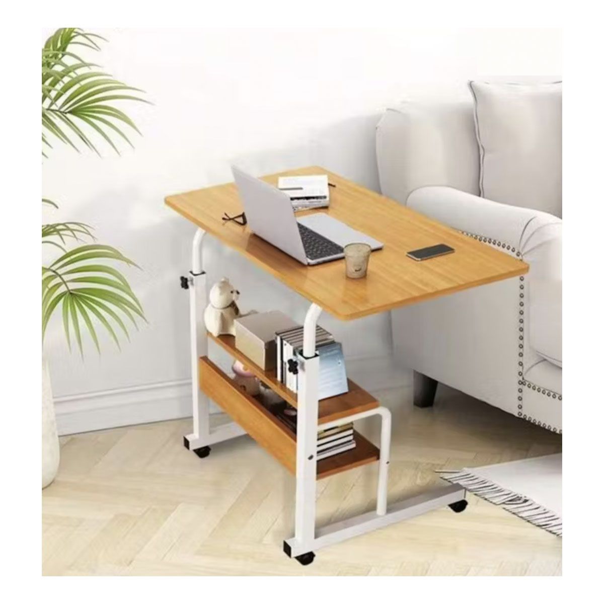 GENERICO - Mesa Escritorio Para Laptop Con Ruedas Portátil Ajustable MarrónC 1361