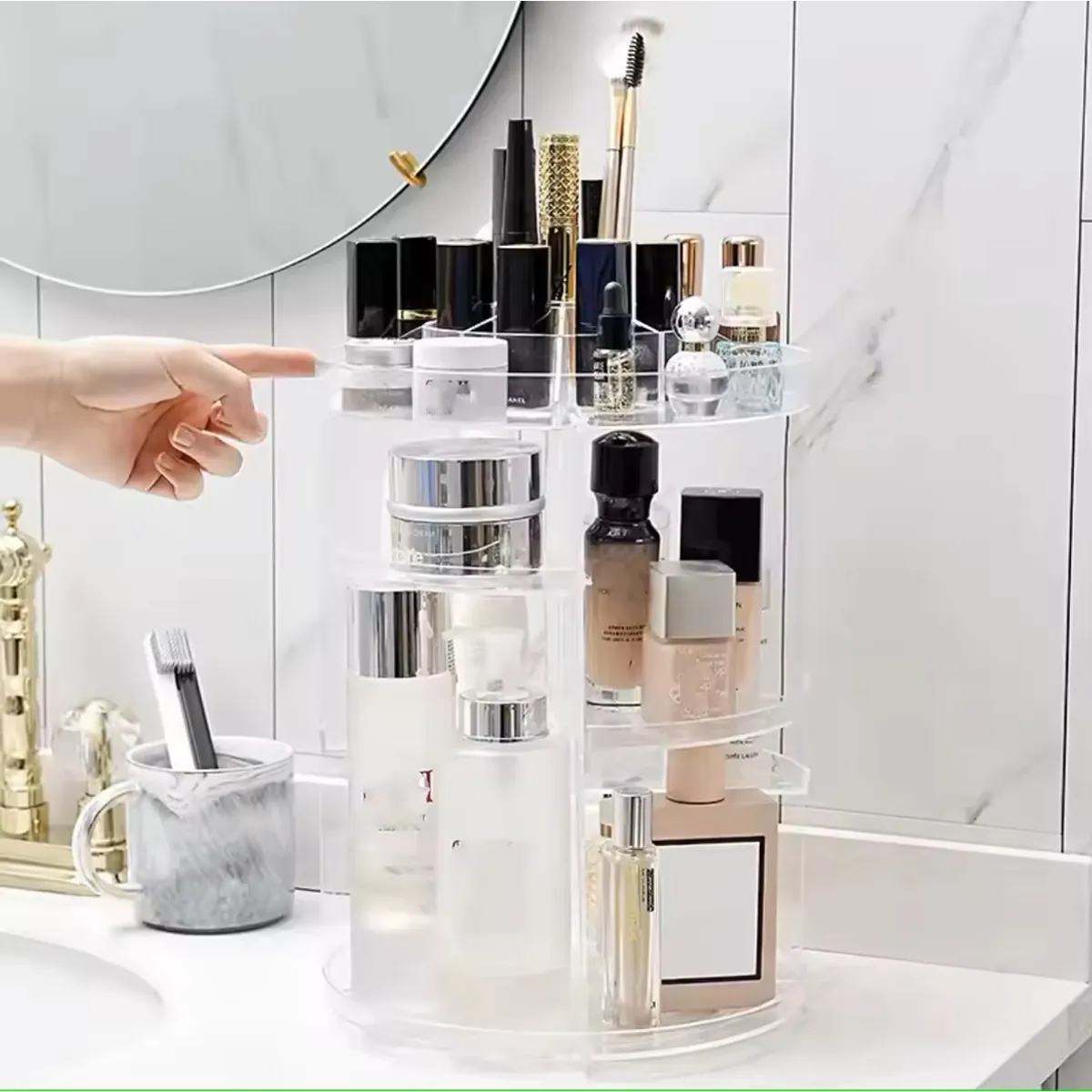 GENERICO - Makeway - Organizador de cosméticos multifuncional 3 capas - Clear