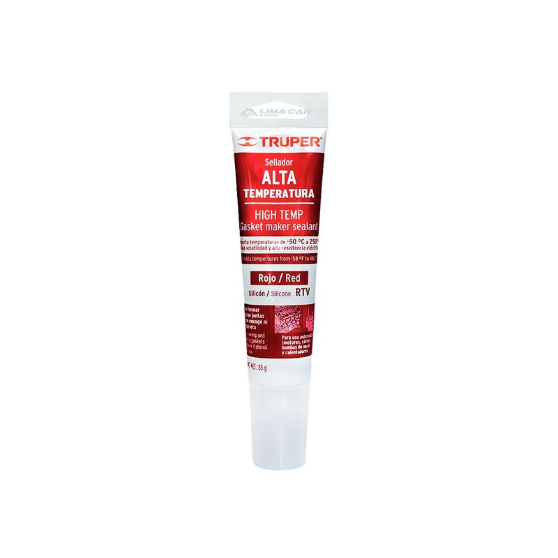 TRUPER - Silicona Sellador Alta Temperatura Roja 85g Truper Auto