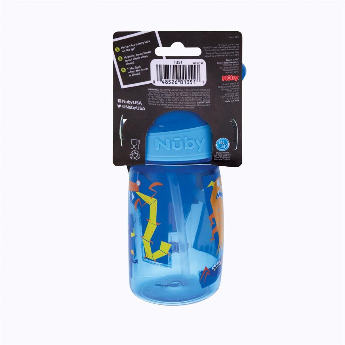 NUBY - Tomatodo Thirsty Kids Reflex 18M+ Nuby -Azúl