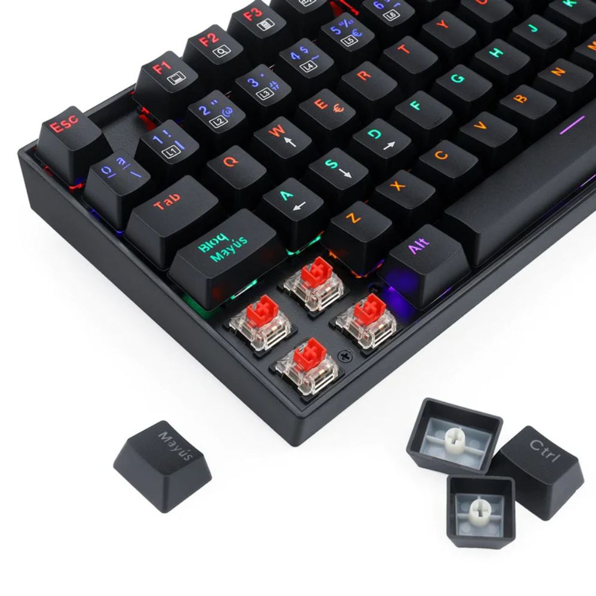 REDRAGON - TECLADO MECANICO REDRAGON KUMARA SWITCHES  RED K552RGB BLACK