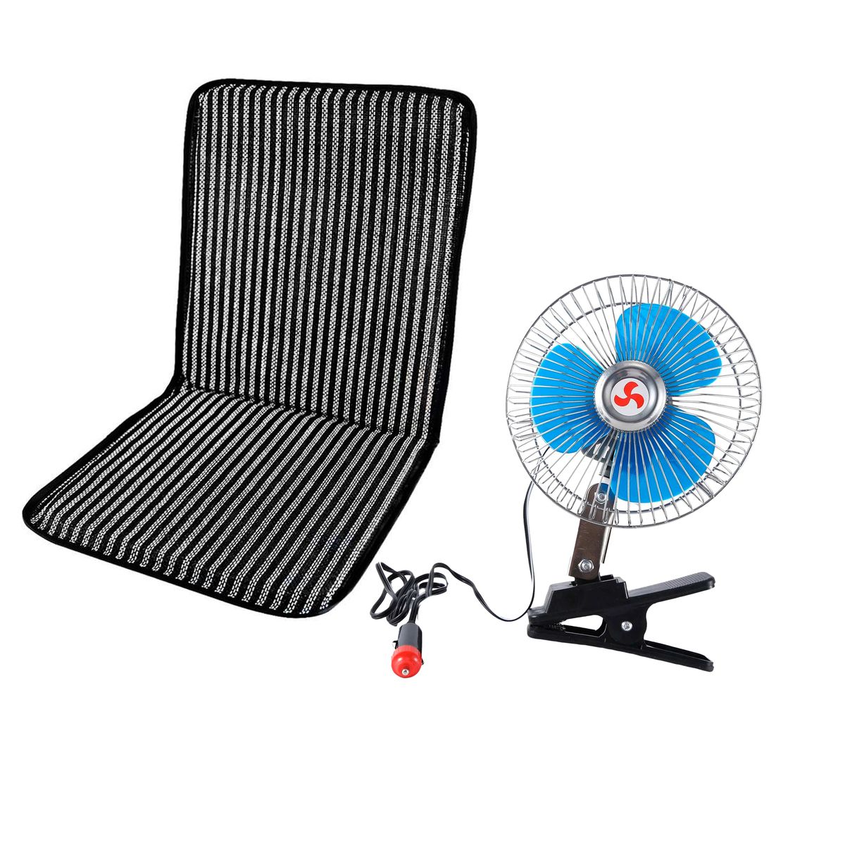 GENERICO - Pack de Verano Asiento Tipo Fresco + Ventilador de 8