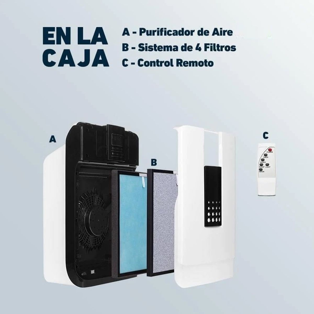 GENERICO - Olansi Purificador de Aire con 6 Etapas con Filtro Hepa H13 150m3/h