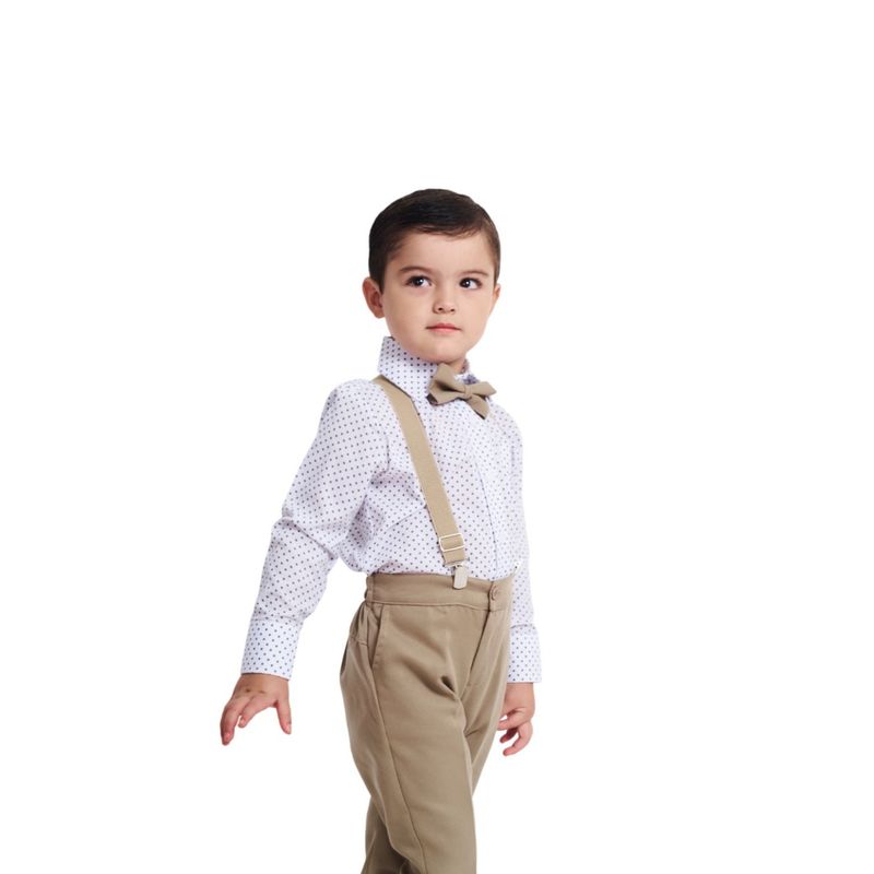 GENERICO - Conjunto formal beige con puntitos