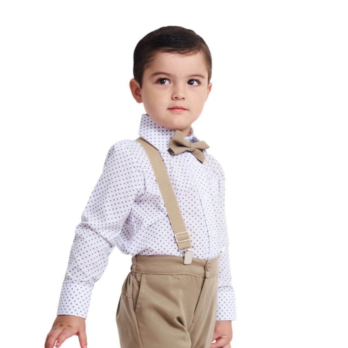 GENERICO - Conjunto formal beige con puntitos