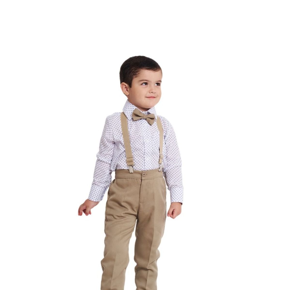 GENERICO - Conjunto formal beige con puntitos