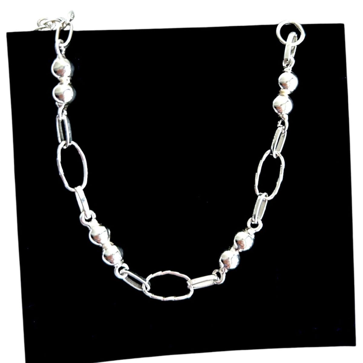 JOYERIA D'PILMER - PULSERA DE PLATA  950 ESLABON CON 2 ESFERAS