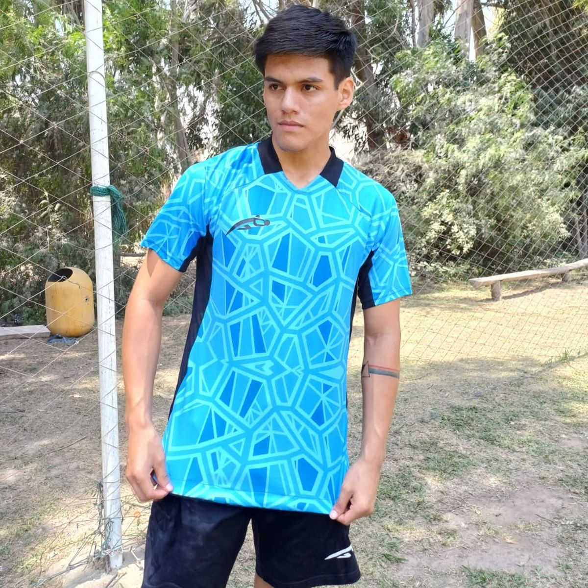 GENERICO - Camiseta de arquero manga corta neo Celeste