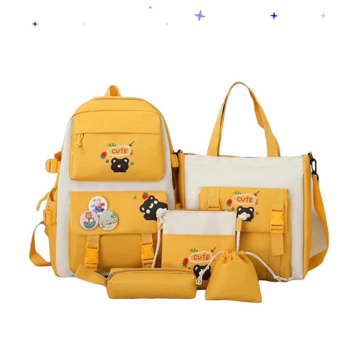 GENERICO - Mochila Kawai de 5 Piezas Bolso - Cartera - Cartuchera - Cartera