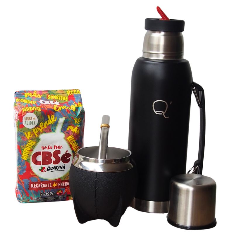 GENERICO - Combo Matero de Mate Termo Bombilla y Yerba