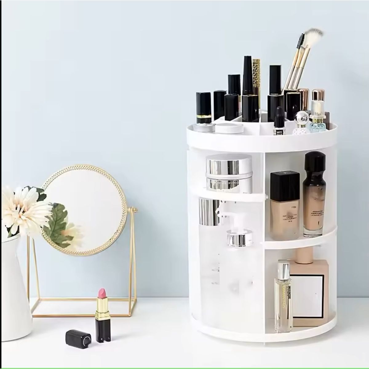 MAKEWAY - Makeway - Organizador de cosméticos multifuncional 3 capas - Blanco