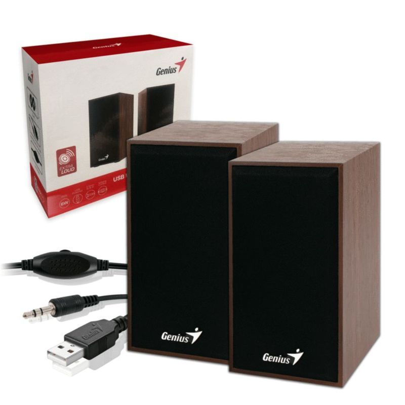 GENIUS - PARLANTE PARA PC GENIUS SP-HF180 USB POWER 6W DISEÑO MADERA