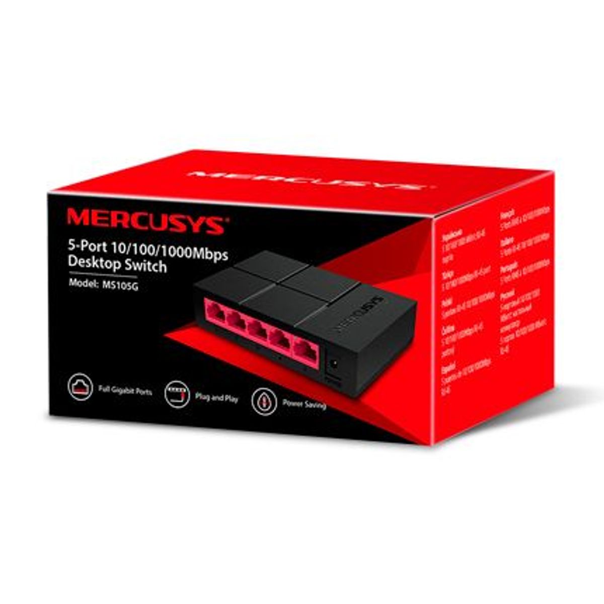 MERCUSYS - SWITCH GIGABIT 5 PUERTOS MERCUSYS MS105G