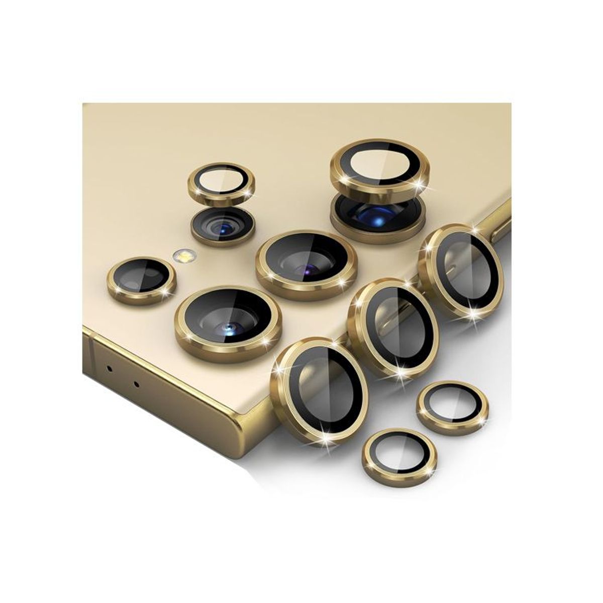 GENERICO - Mica de Vidrio Individual de Cámara Samsung S24 Ultra Dorado