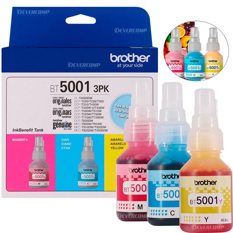 BROTHER - Tripack de Tintas Brother BT5001 3PK Colores