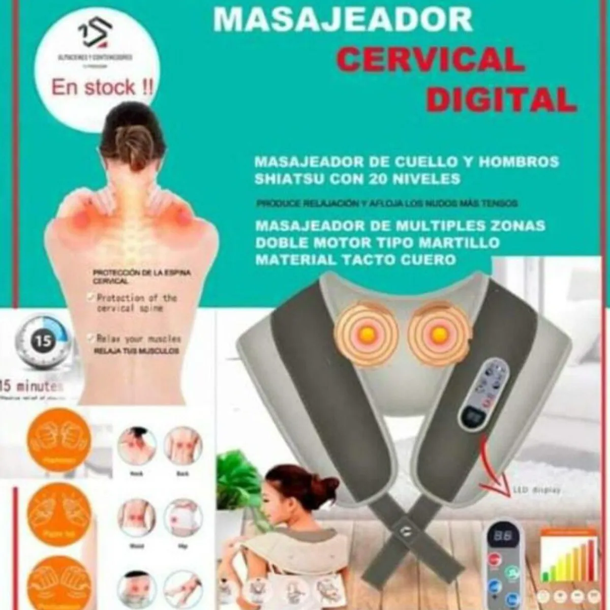 GENERICO - Masajeador Cervical Tambor Multifuncional para Cuello Hombros Espalda