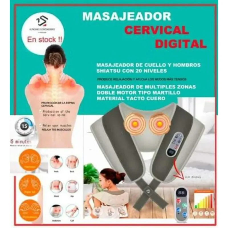 GENERICO - Masajeador Cervical Tambor Multifuncional para Cuello Hombros Espalda