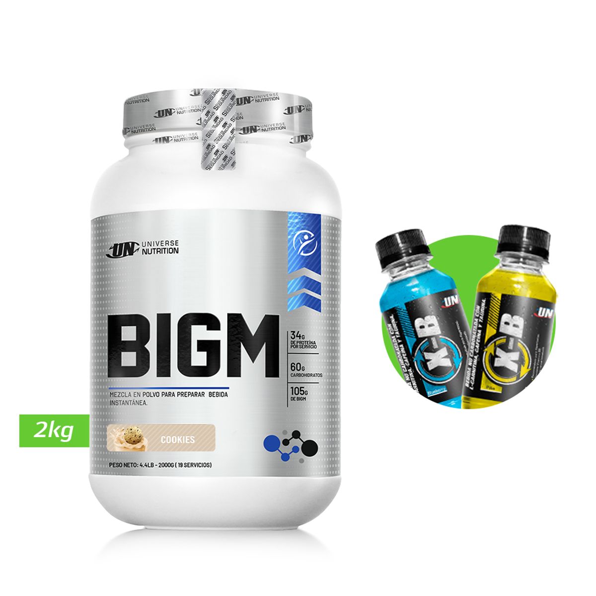 UNIVERSE NUTRITION - BIGM 2KG GANADOR DE MASA MUSCULAR UN COOKIES + REGALOS