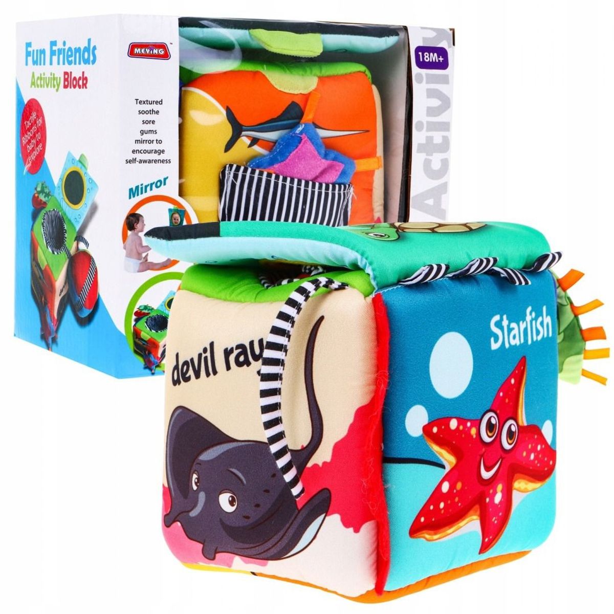 GENERICO - Juguete sensorial cubo educativo y sonajero