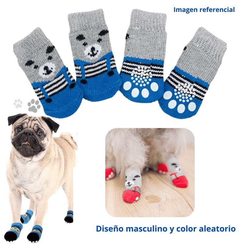 GENERICO - MEDIAS ANTIDESLIZANTES PARA PERROS Y GATOS - XL - MACHO