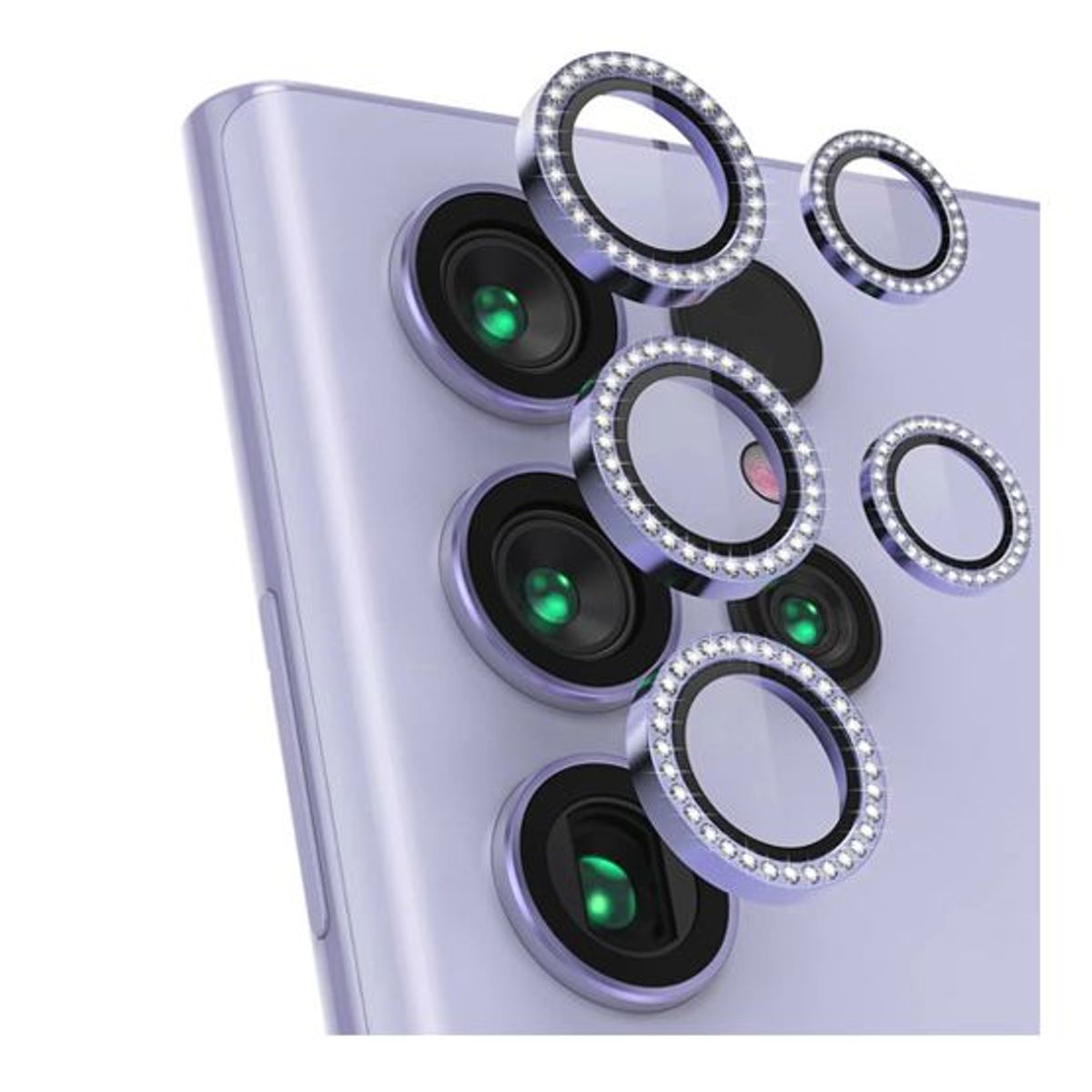 GENERICO - Mica Individual Diamonds de Cámara Samsung S24 Ultra Purple