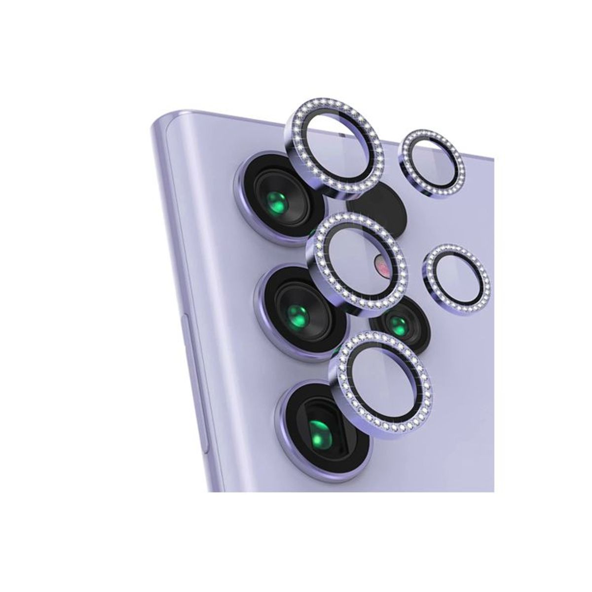 GENERICO - Mica Individual Diamonds de Cámara Samsung S24 Ultra Purple