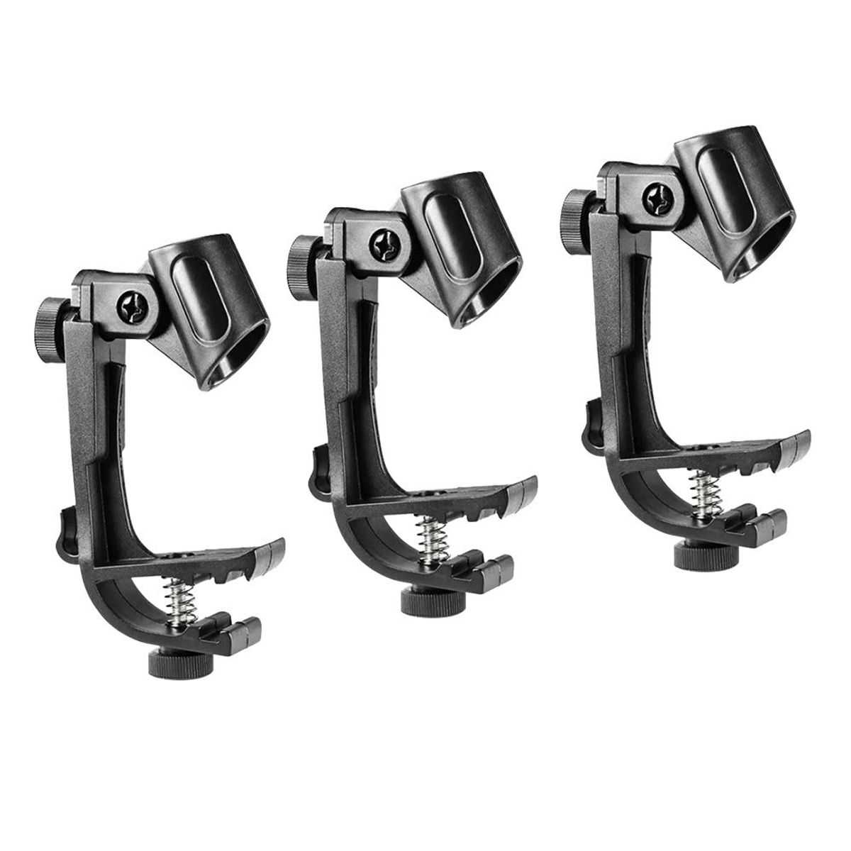 GENERICO - Clamp para microfono de Bateria instrumentos Set de 3 unidades