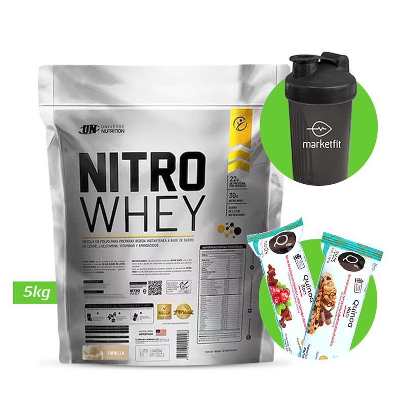 UNIVERSE NUTRITION - NITRO WHEY 5KG PROTEINA UN VAINILLA + REGALOS