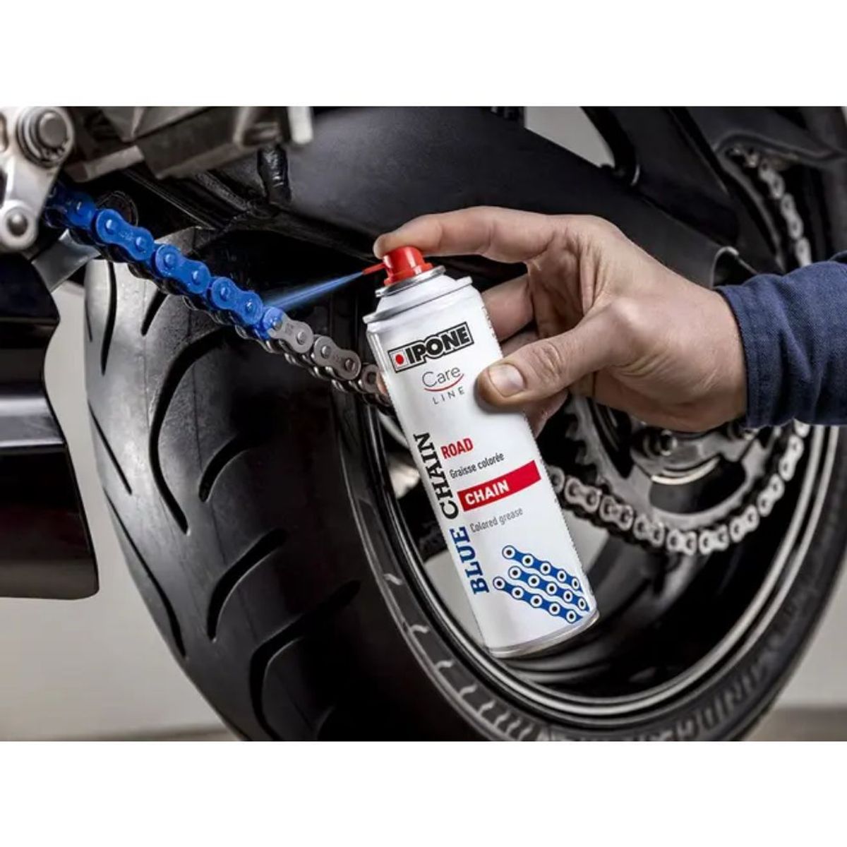 IPONE - BLUE CHAIN 250ML IPONE - LUBRICANTE DE CADENA COLOR AZUL