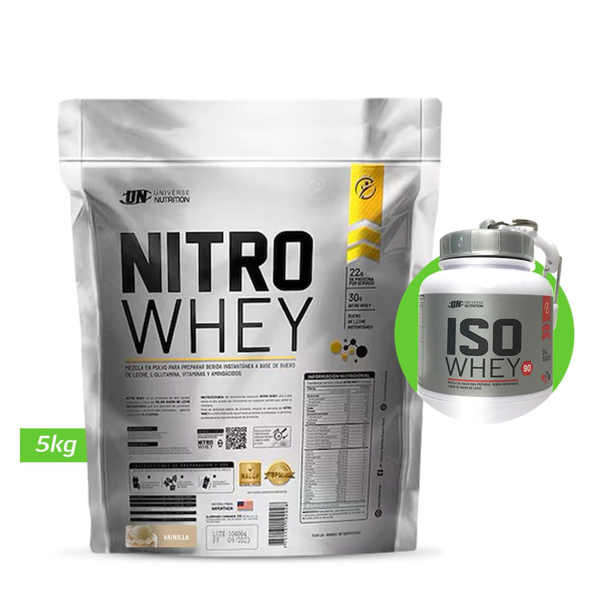 UNIVERSE NUTRITION - NITRO WHEY 5KG PROTEINA UN VAINILLA + REGALOS