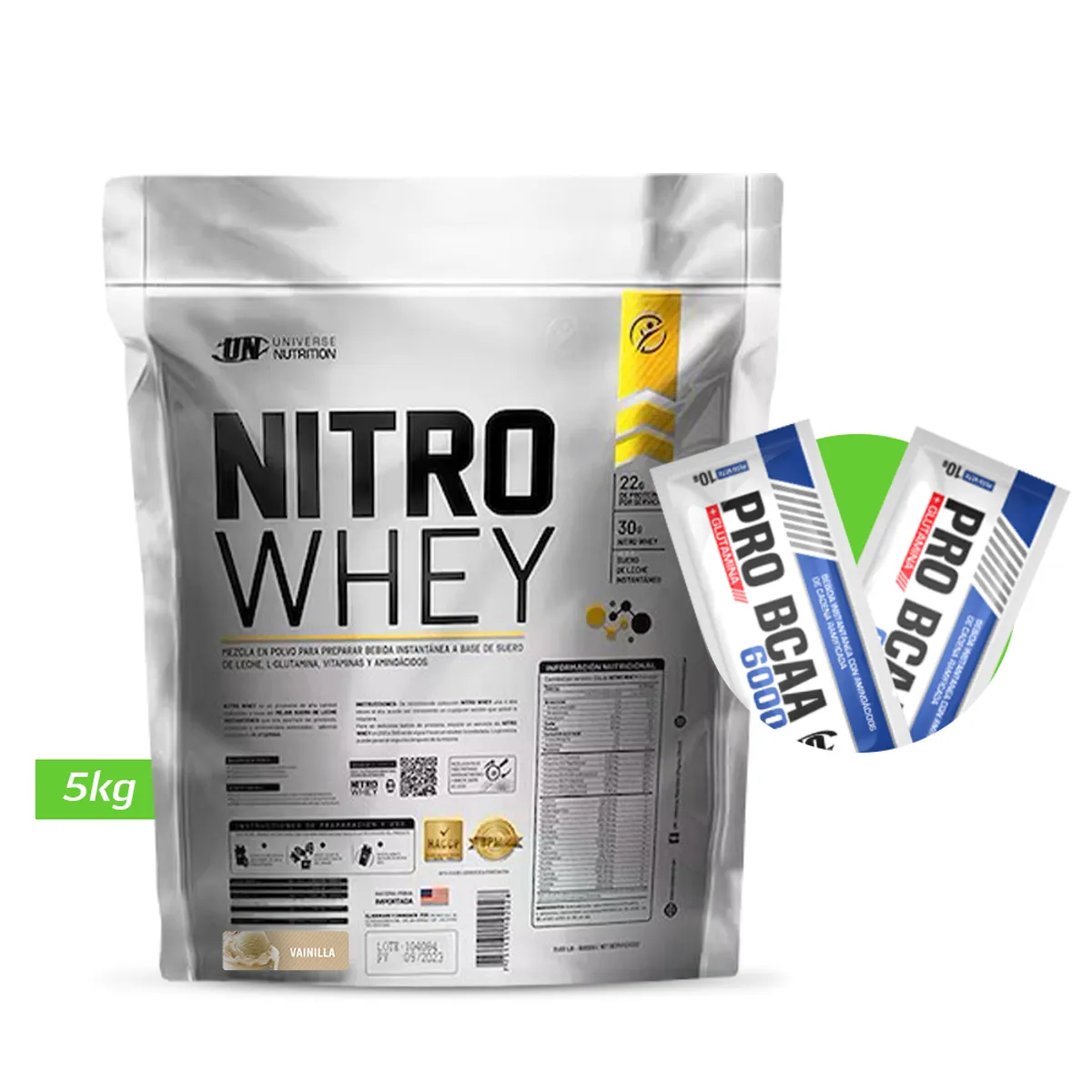 UNIVERSE NUTRITION - NITRO WHEY 5KG PROTEINA UN VAINILLA + REGALOS