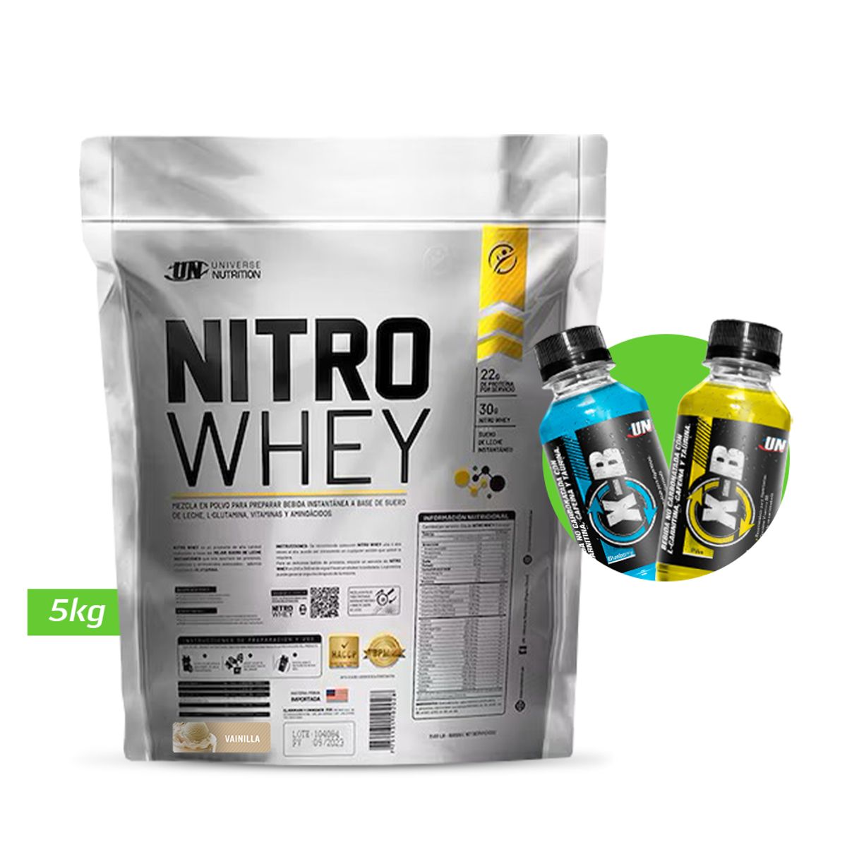 UNIVERSE NUTRITION - NITRO WHEY 5KG PROTEINA UN VAINILLA + REGALOS