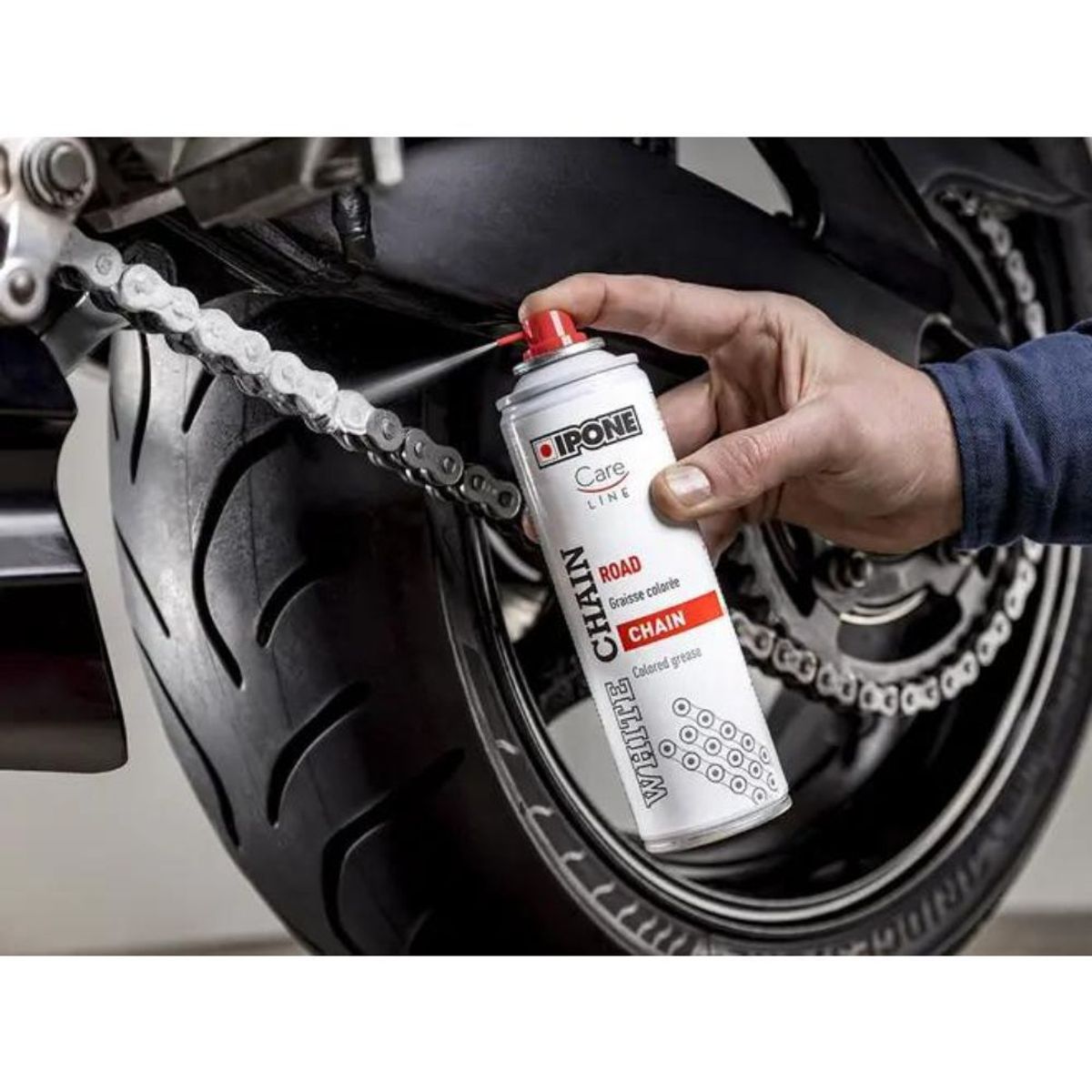 IPONE - WHITE CHAIN 250ML IPONE - LUBRICANTE DE CADENA COLOR BLANCO