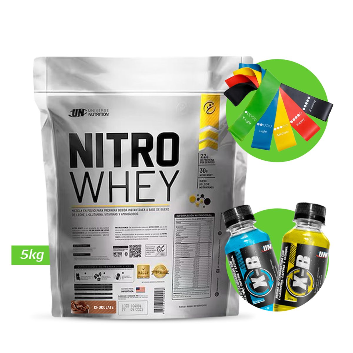 Universe Nutrition - NITRO WHEY 5KG PROTEINA UN CHOCOLATE+ REGALOS