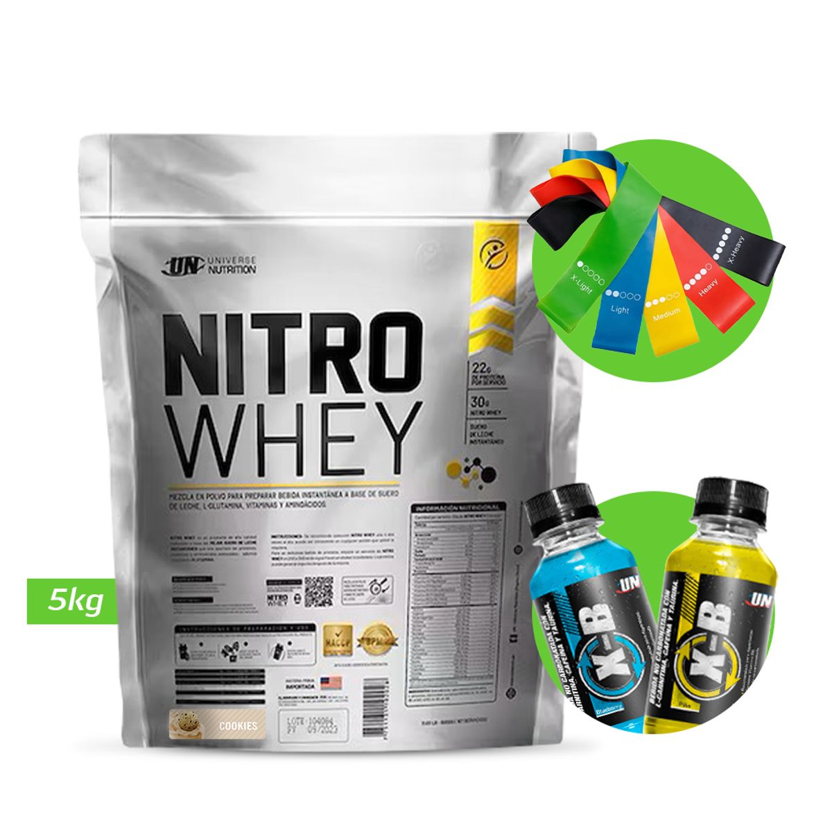 UNIVERSE NUTRITION - NITRO WHEY 5KG PROTEINA UN COOKIES+ REGALOS