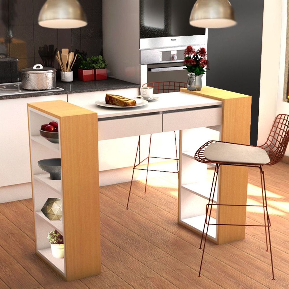 TU MESITA - Mesa Desayunador Bahía BlancoDuna 120 cm TU MESITA