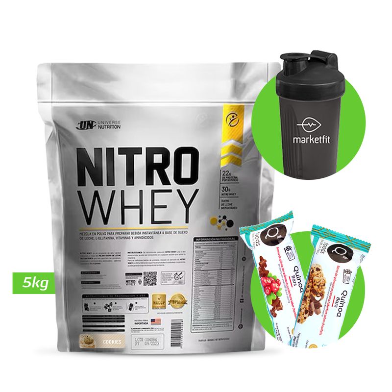 UNIVERSE NUTRITION - NITRO WHEY 5KG PROTEINA UN COOKIES+ REGALOS