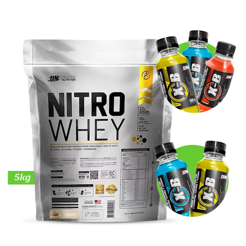 UNIVERSE NUTRITION - NITRO WHEY 5KG PROTEINA UN COOKIES+ REGALOS