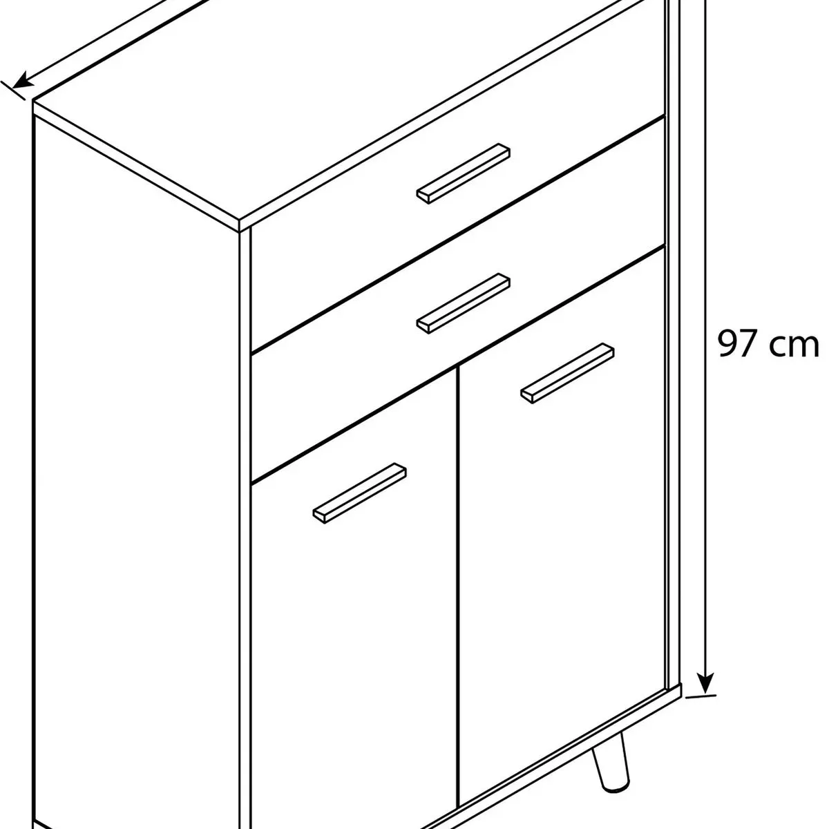 TU MESITA - Alacena 2 puertas 2 cajones Lorena color BlancoHaya TU MESITA