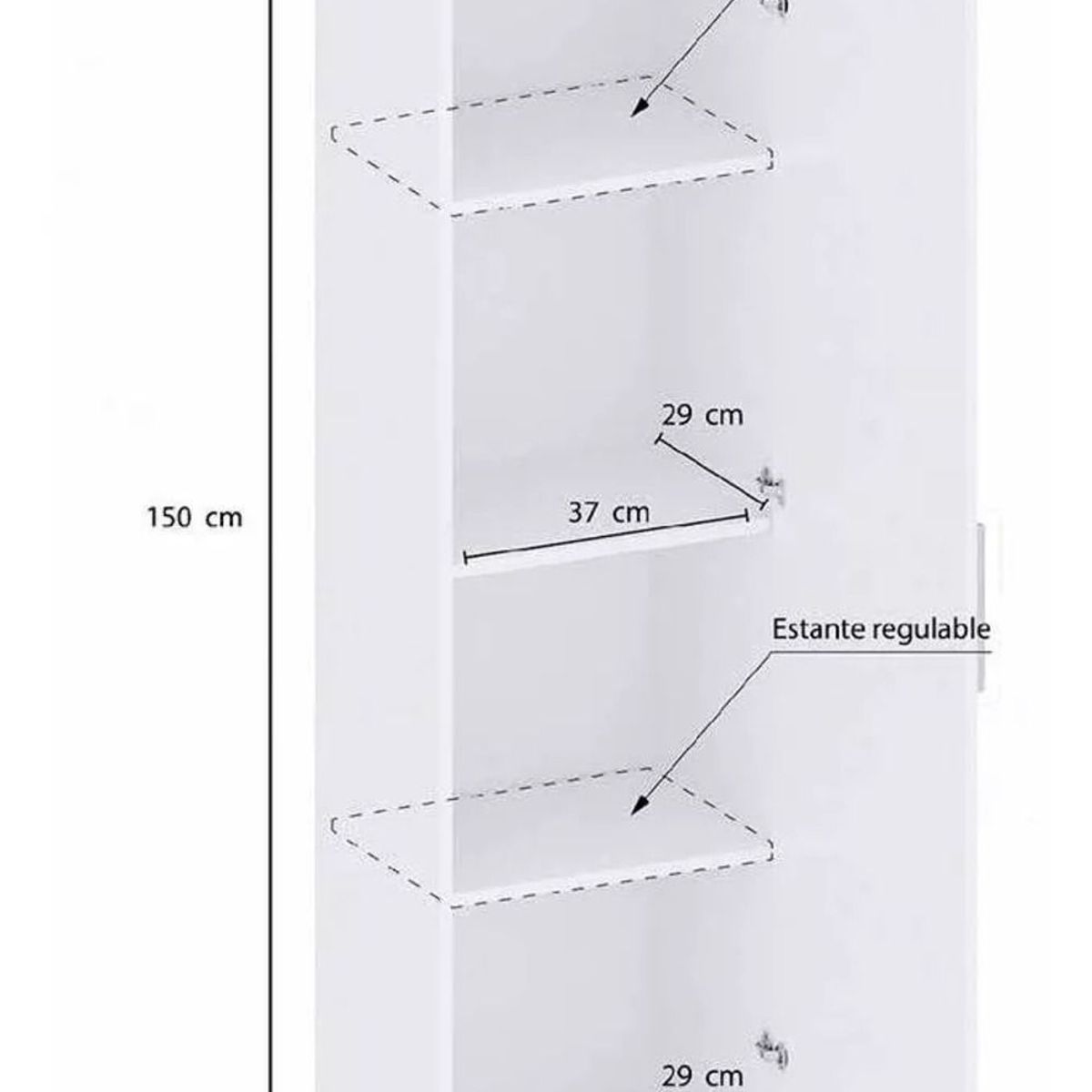 TU MESITA - Alacena multiusos Málaga 1 puerta TU MESITA color Blanco