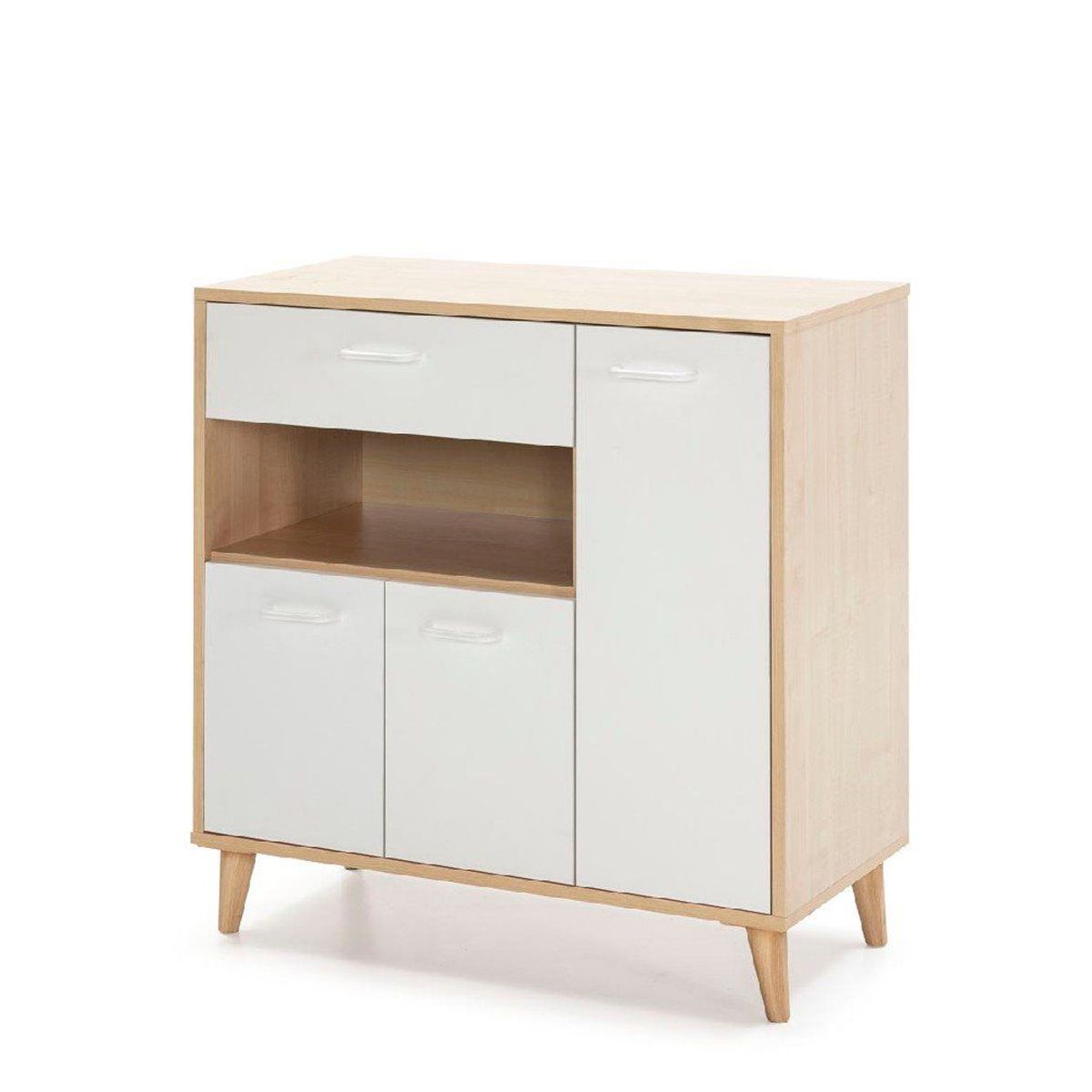 TU MESITA - Mueble para Microondas Moderno Atenas Blanco TU MESITA