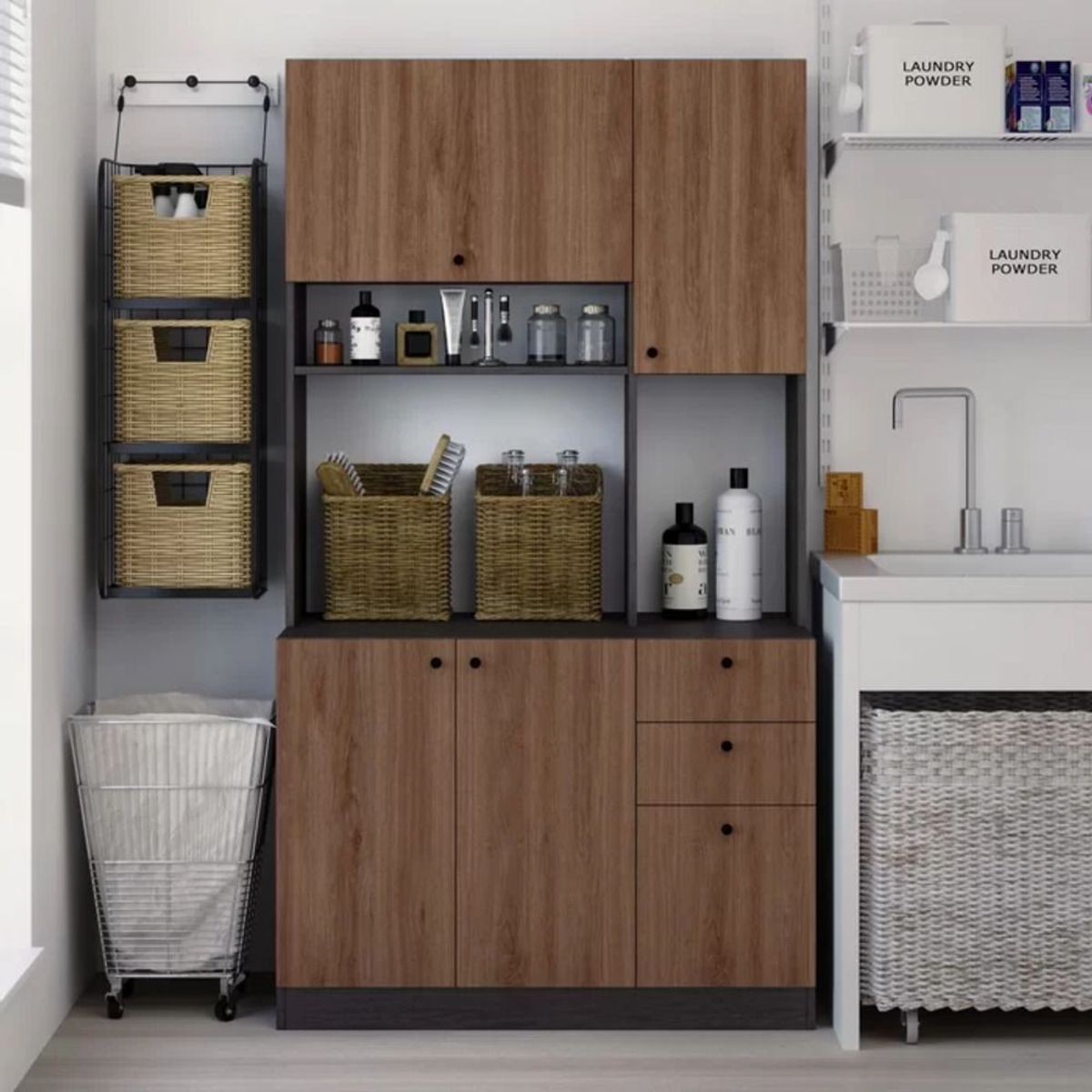 TU MESITA - Mueble para Microondas con Organizador Pascual color MarrónNegro TU MESITA