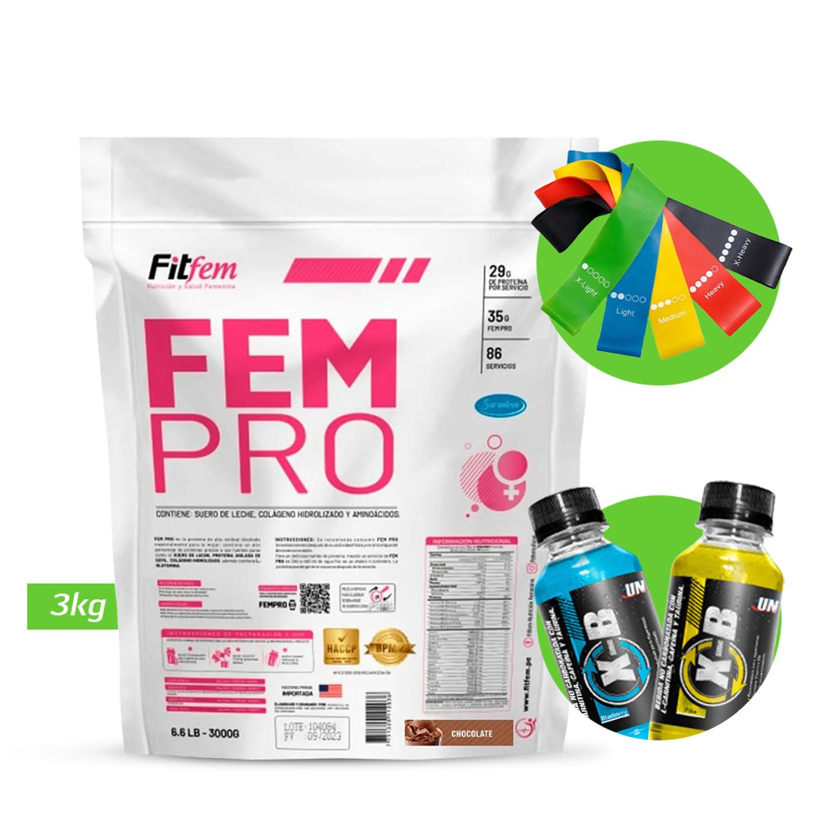 FITFEM - FEM PRO 3KG PROTEINA FITFEM Chocolate + REGALOS