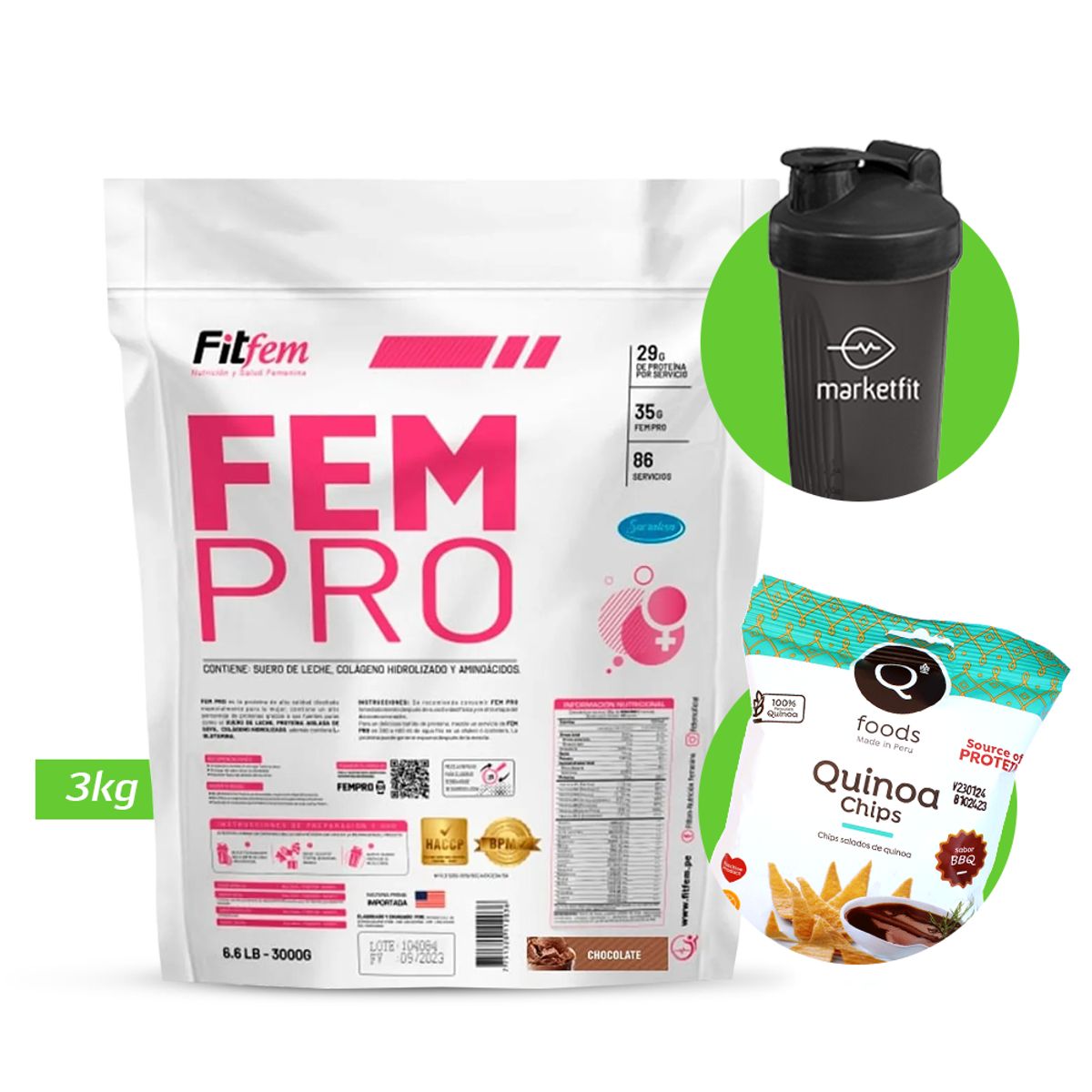 FITFEM - FEM PRO 3KG PROTEINA FITFEM Chocolate + REGALOS