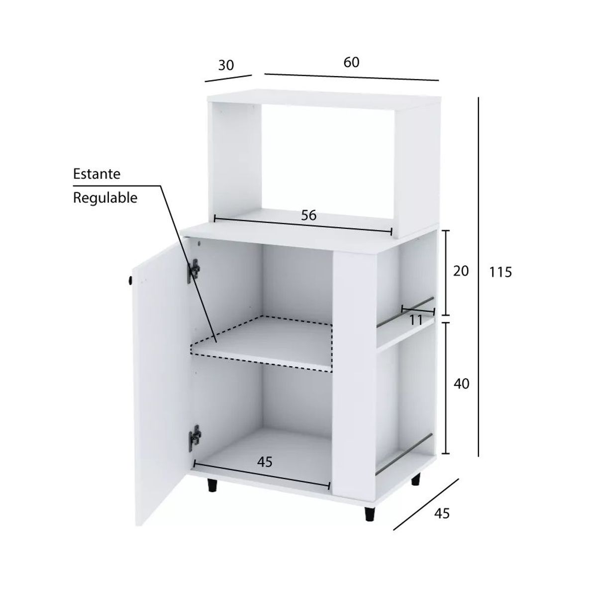 TU MESITA - Mueble de Cocina Adry color Blanco TU MESITA