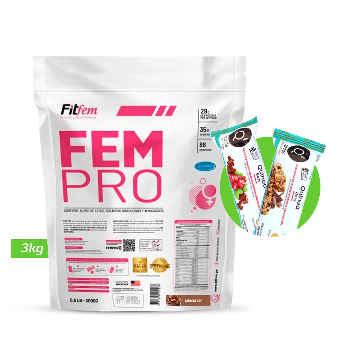 FITFEM - FEM PRO 3KG PROTEINA FITFEM Chocolate + REGALOS
