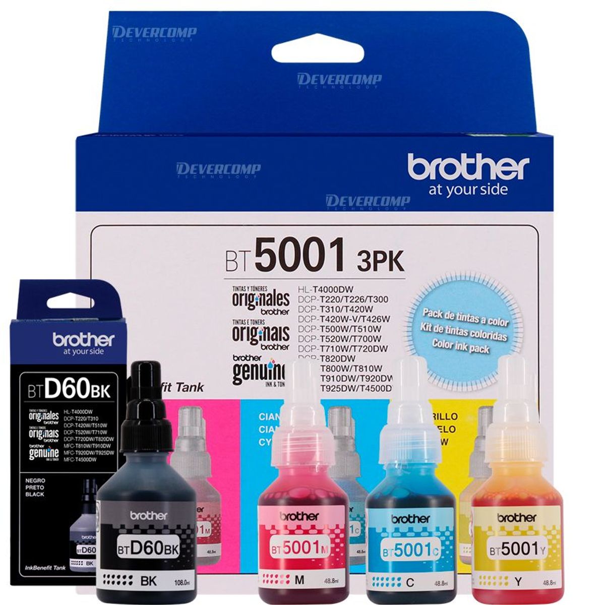 BROTHER - Pack de Tintas Brother BT5001 3PK + BTD60BK