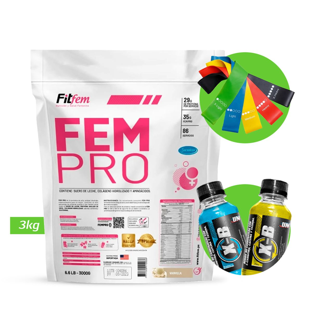FITFEM - FEM PRO 3KG PROTEINA FITFEM Vainilla + REGALOS